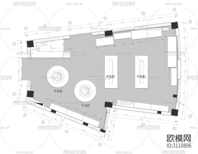 便利店 小賣(mài)部cad平面圖下載(渲染圖1)