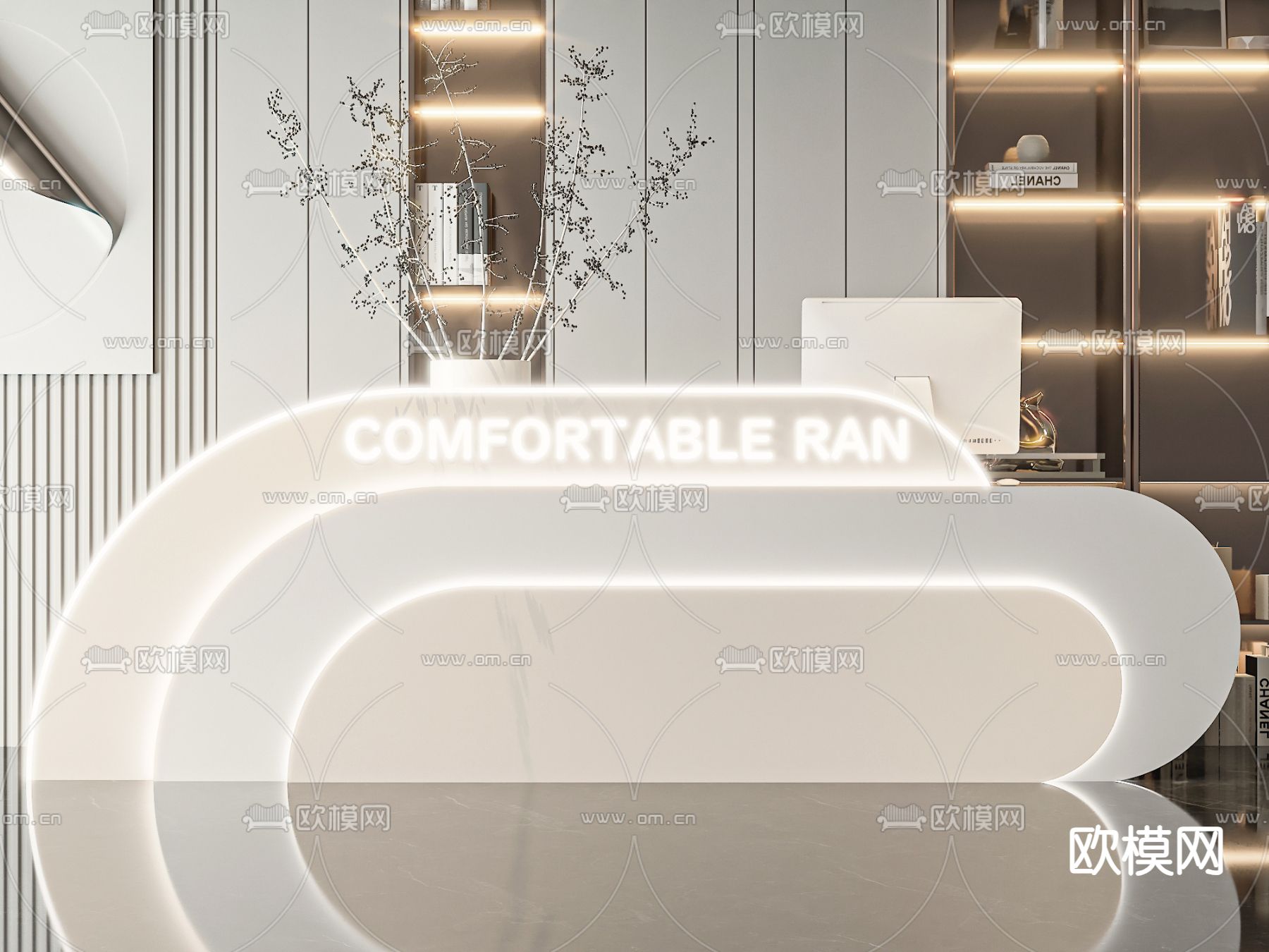 前台 接待台 服务台 咨询台3d模型下载