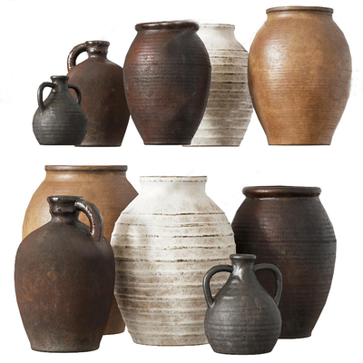  侘寂风陶瓷 器皿摆件su模型 