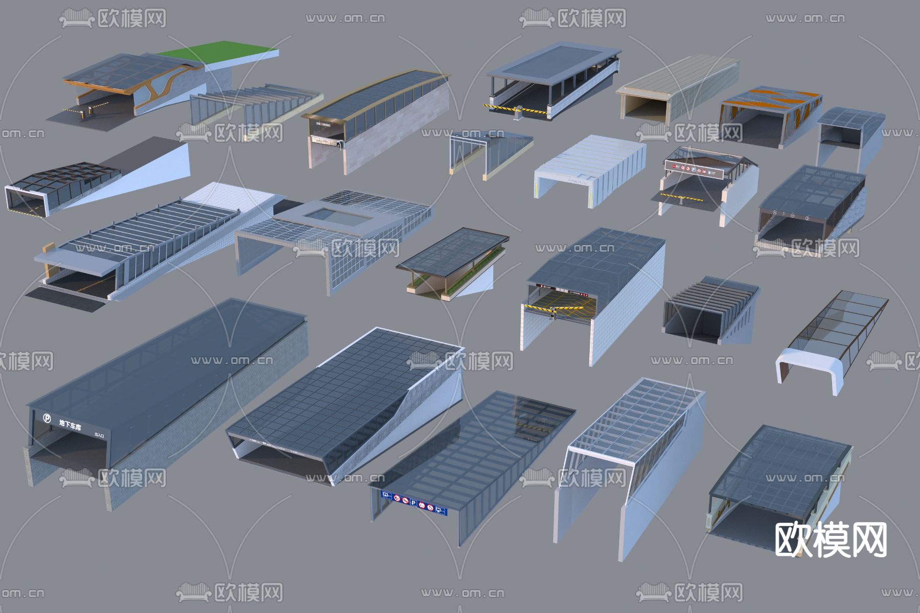 车库 停车场出入口3d模型下载