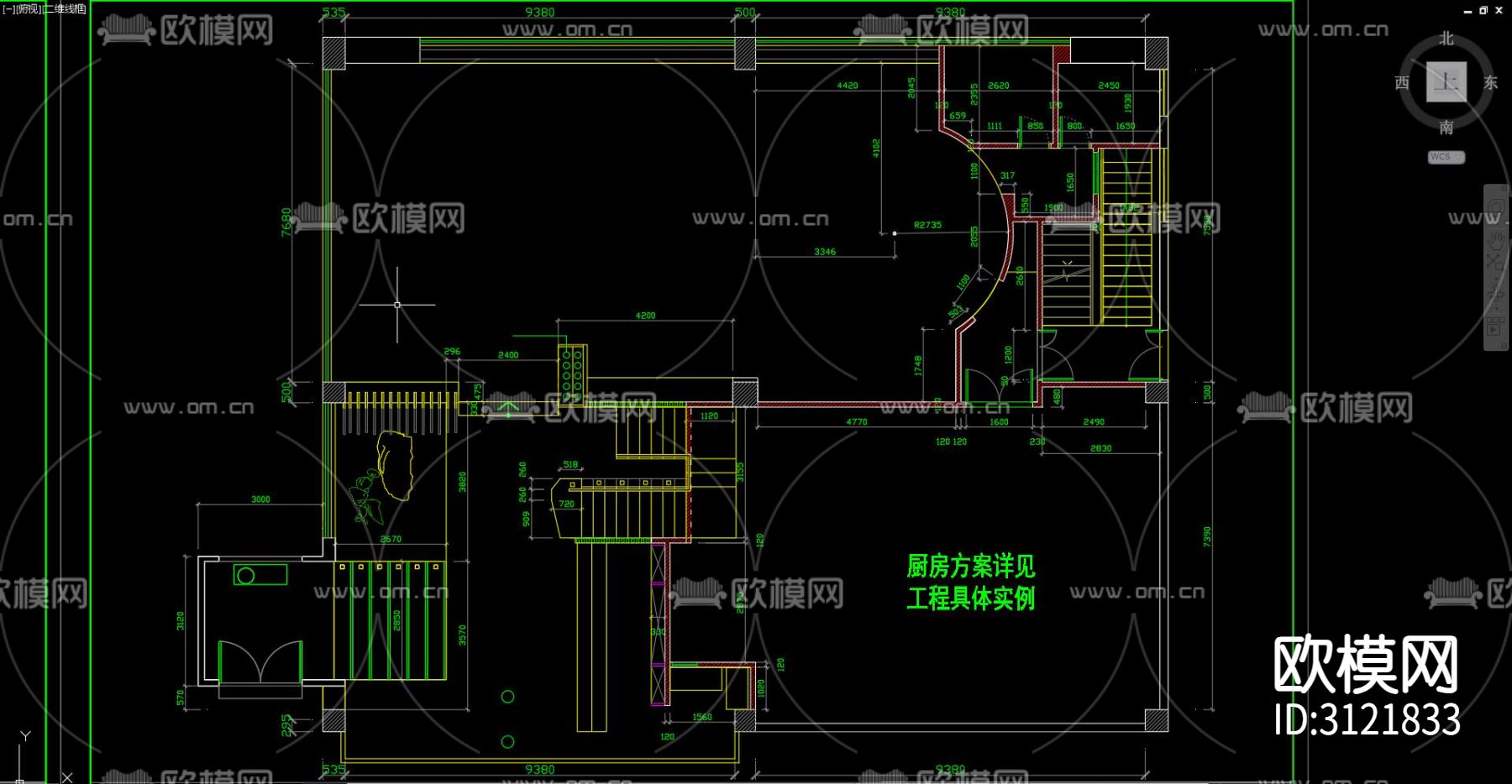 港式茶餐厅 餐厅cad施工图下载（渲染图3）