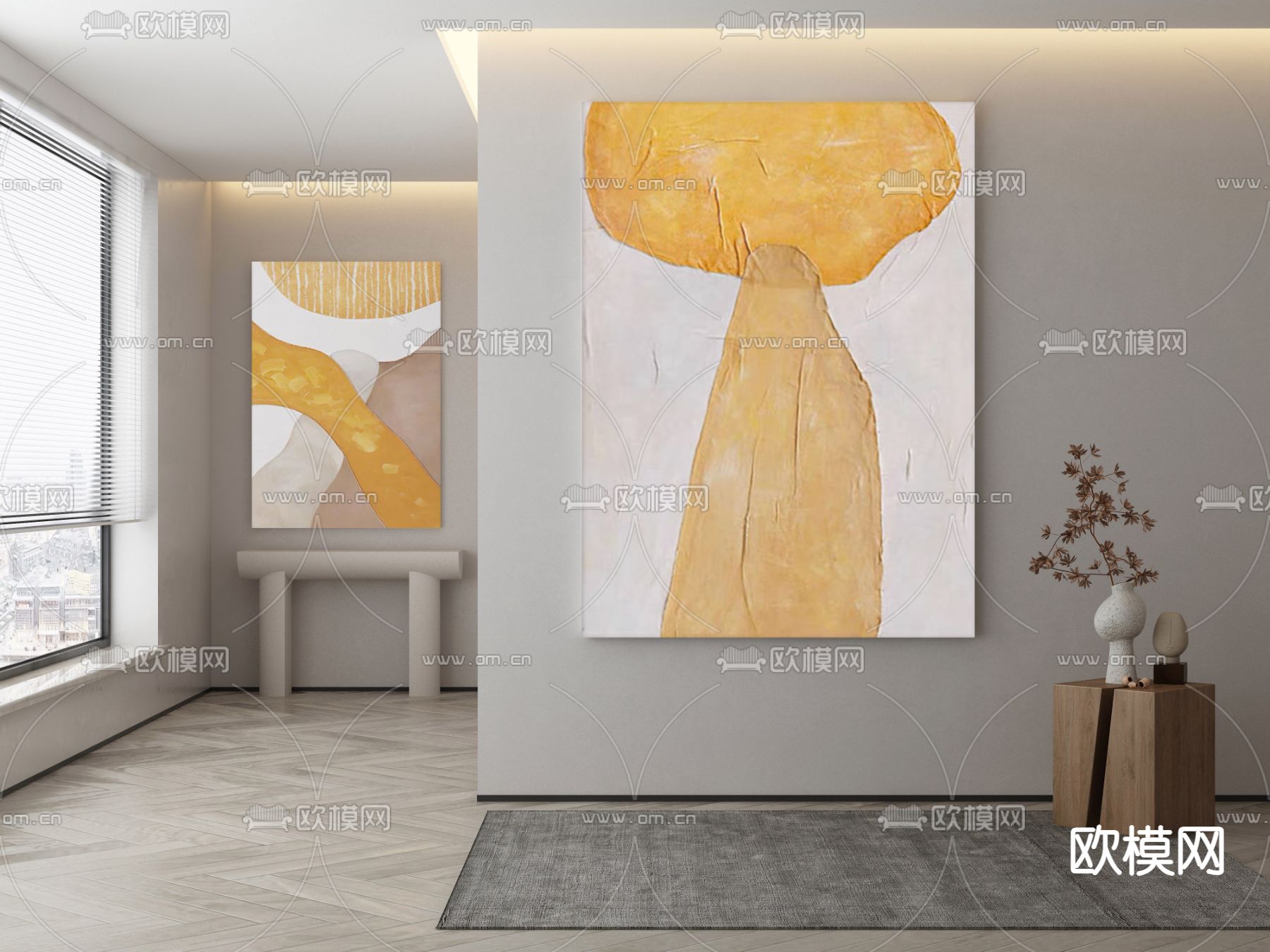 肌理画 抽象画 装饰画3d模型下载