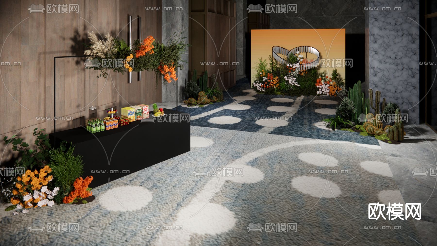 婚礼展示区su模型下载（渲染图3）