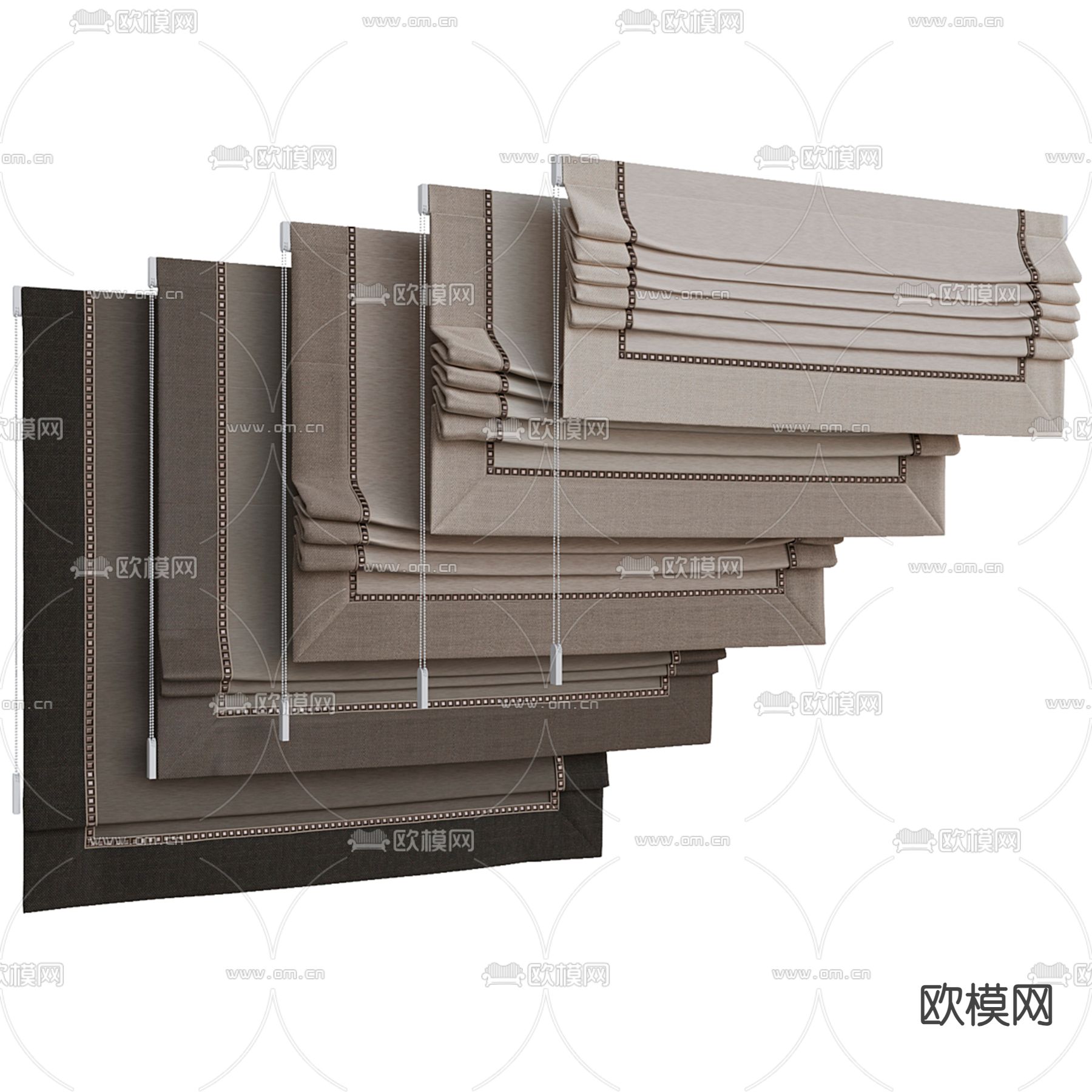 罗马帘 布帘 拉帘3d模型下载