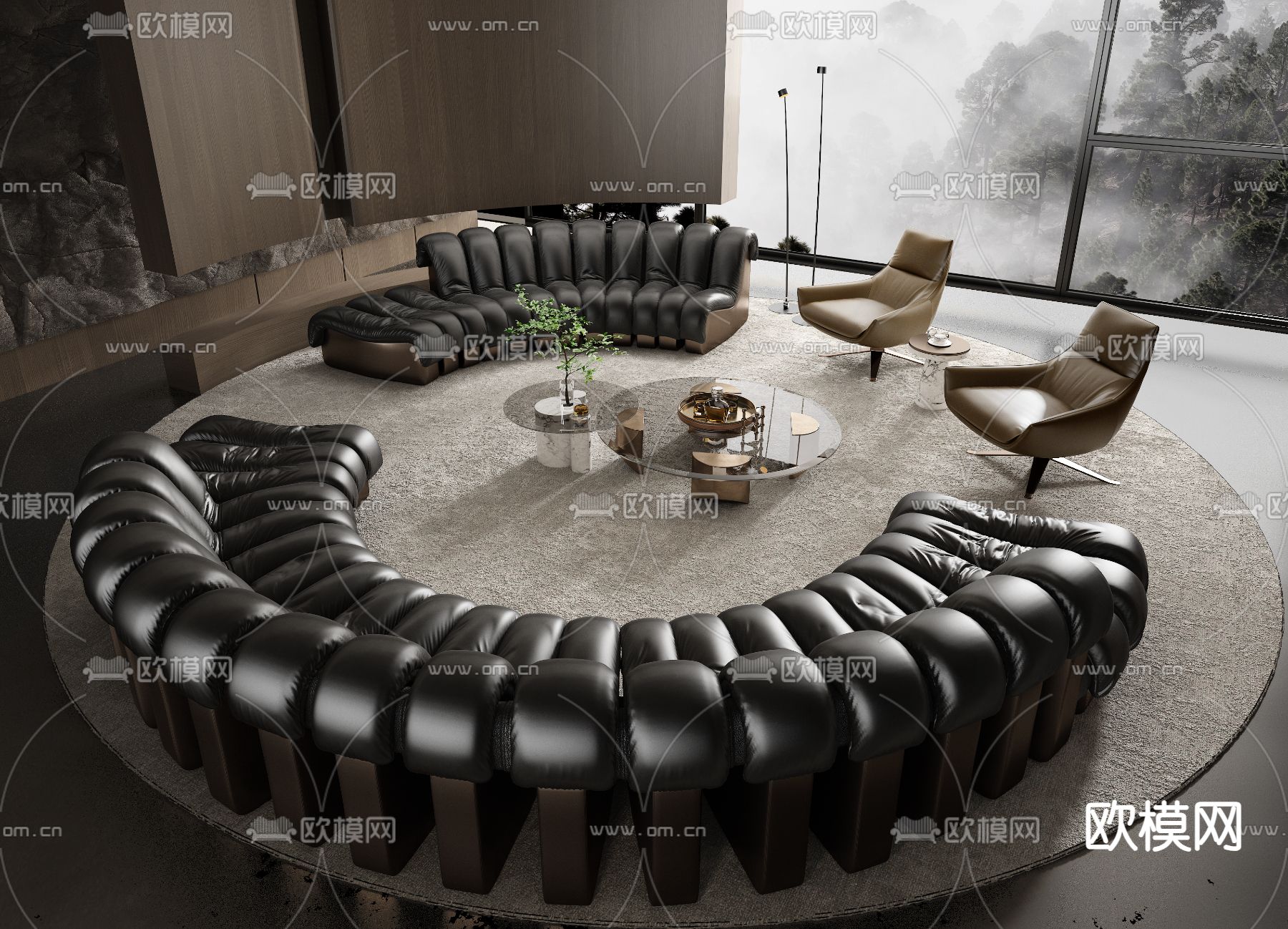 Minotti 组合沙发su模型下载（渲染图2）