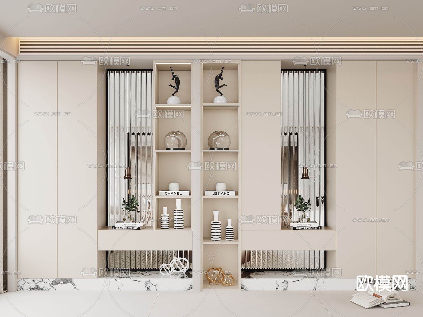 现代玄关鞋柜3d模型下载