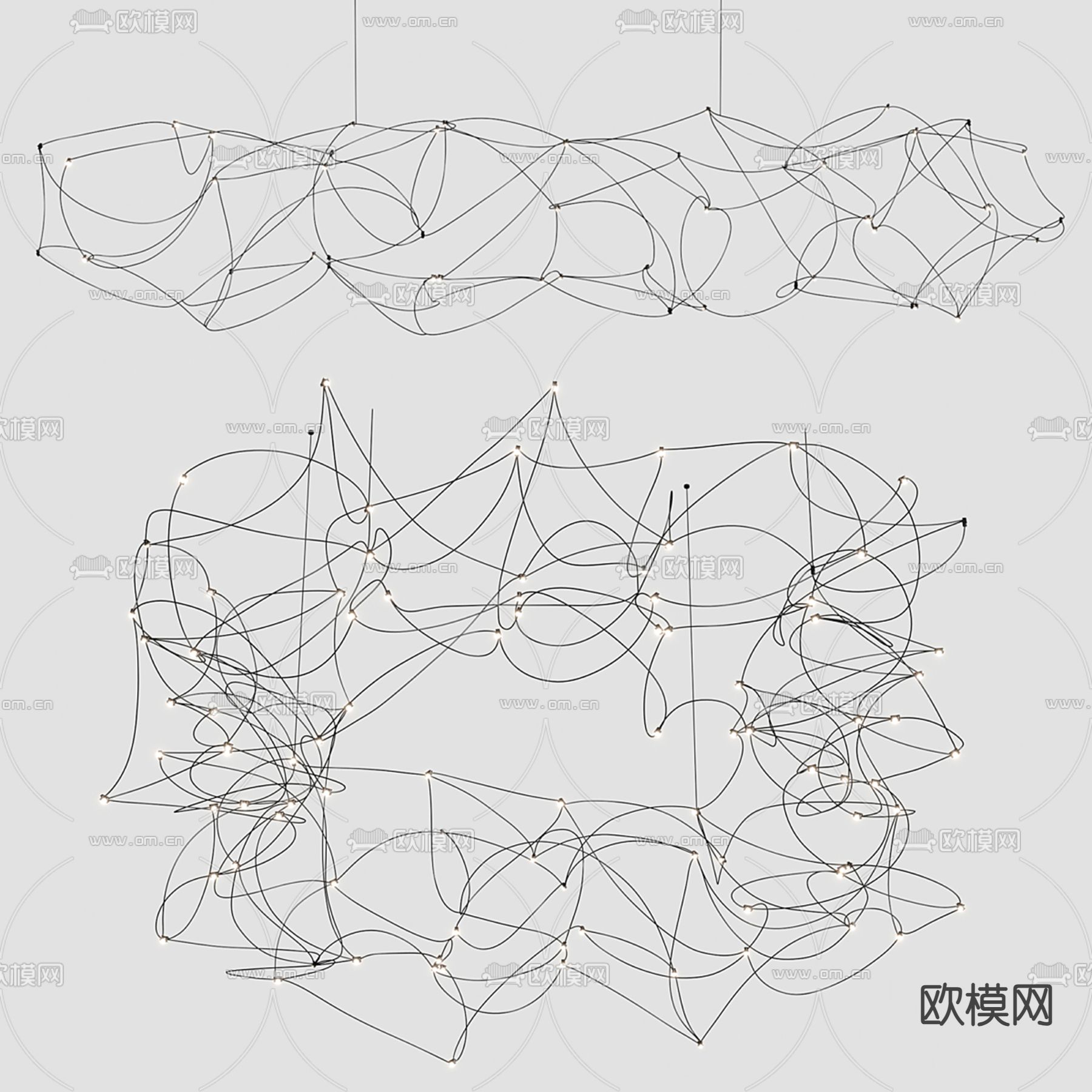 Stellar Line 线条吊灯 大堂吊灯3d模型下载