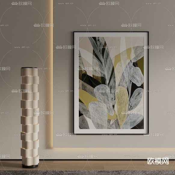 现代装饰画 抽象画 油画3d模型下载