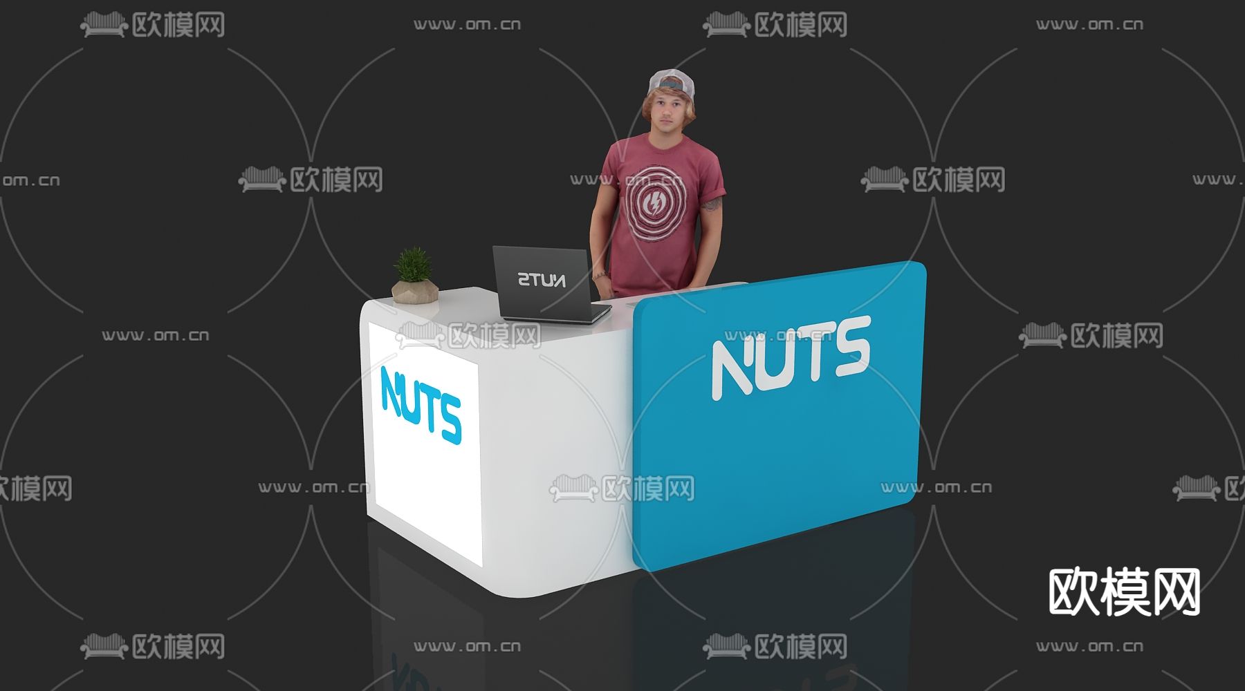 现代接待台 前台 服务台 咨询台3d模型下载