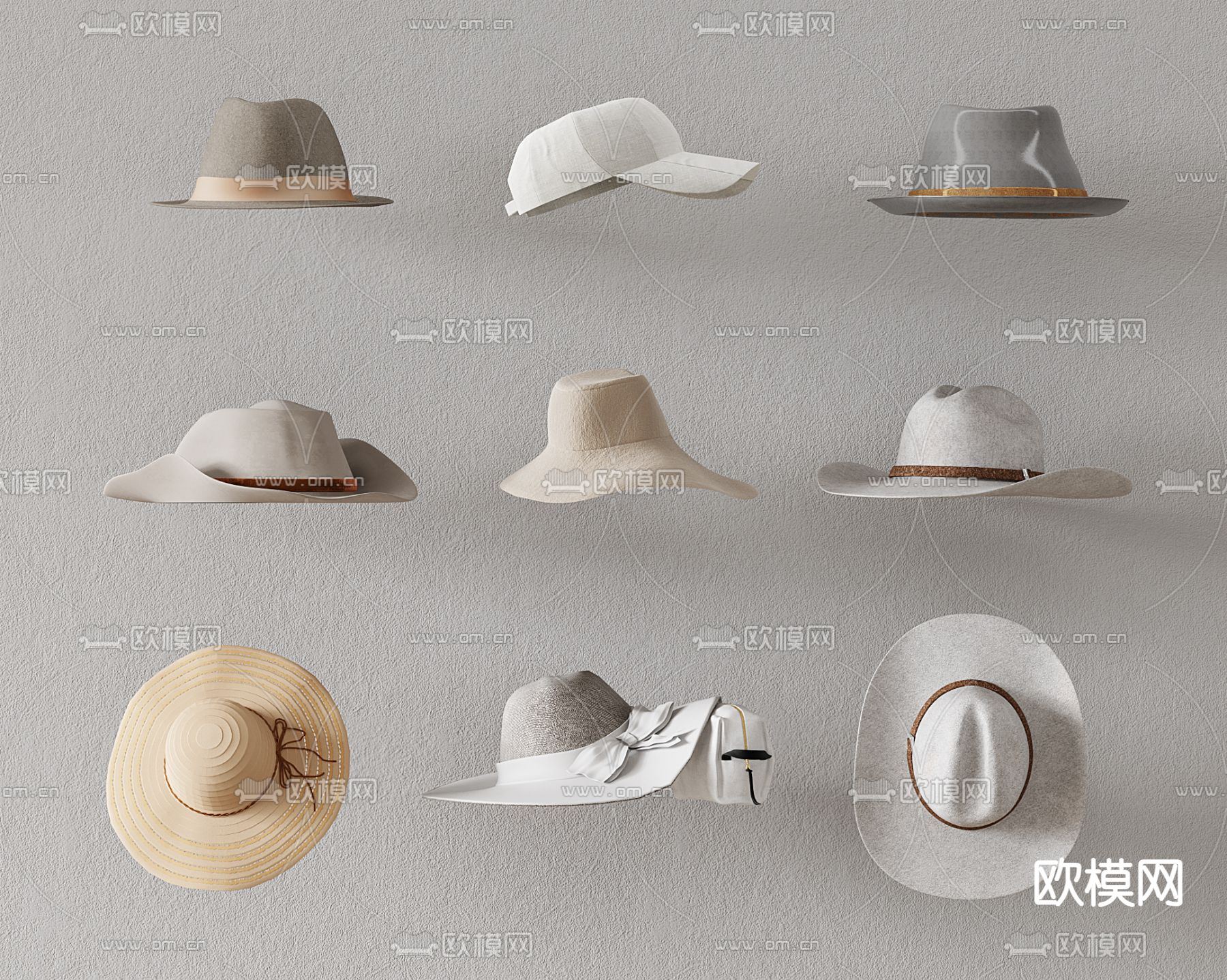 现代帽子su模型下载（渲染图2）