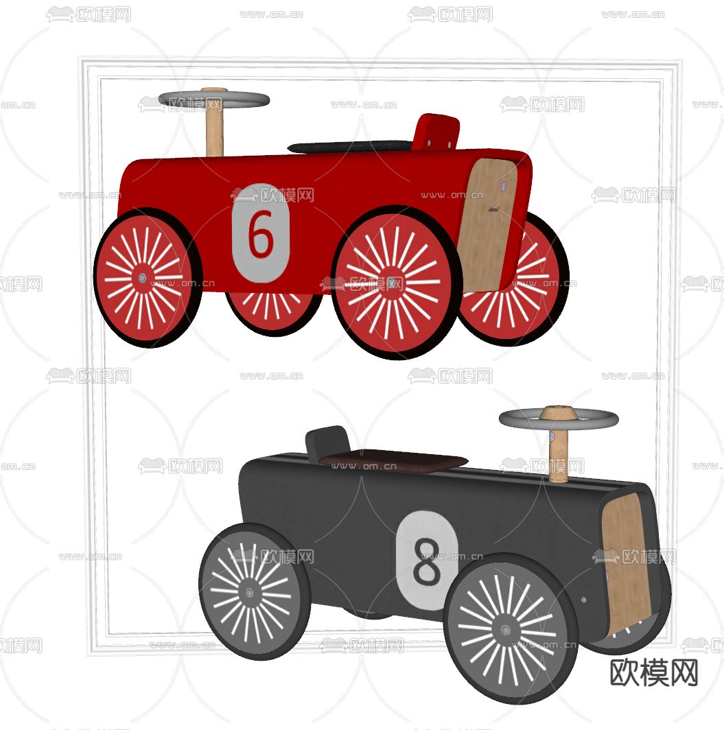 现代儿童玩具 小汽车su模型下载（渲染图1）