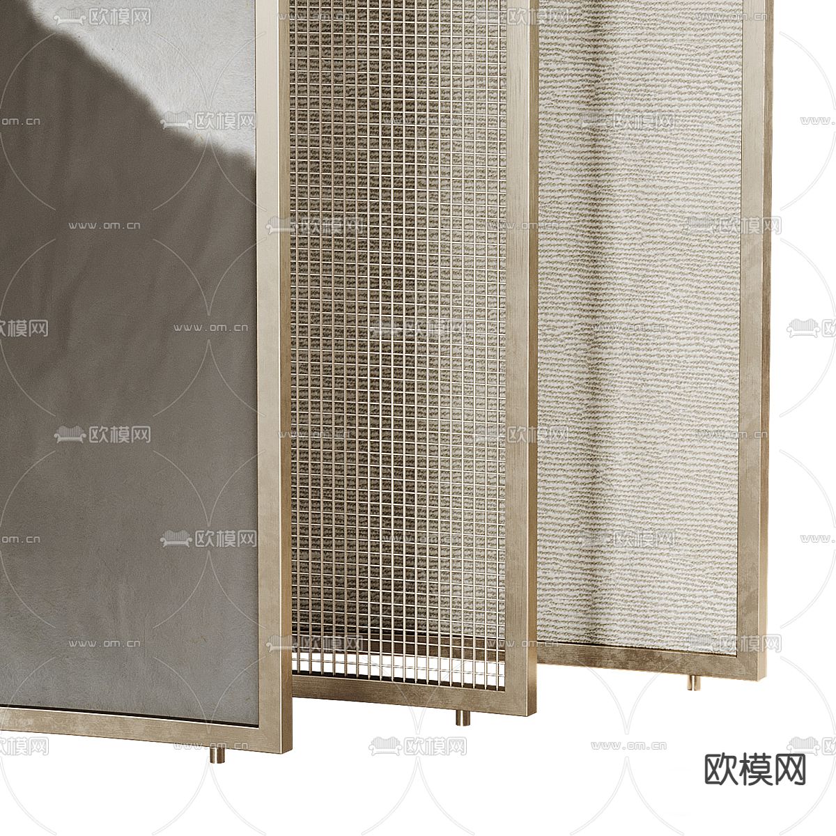 新中式屏风 隔断3d模型下载（渲染图2）