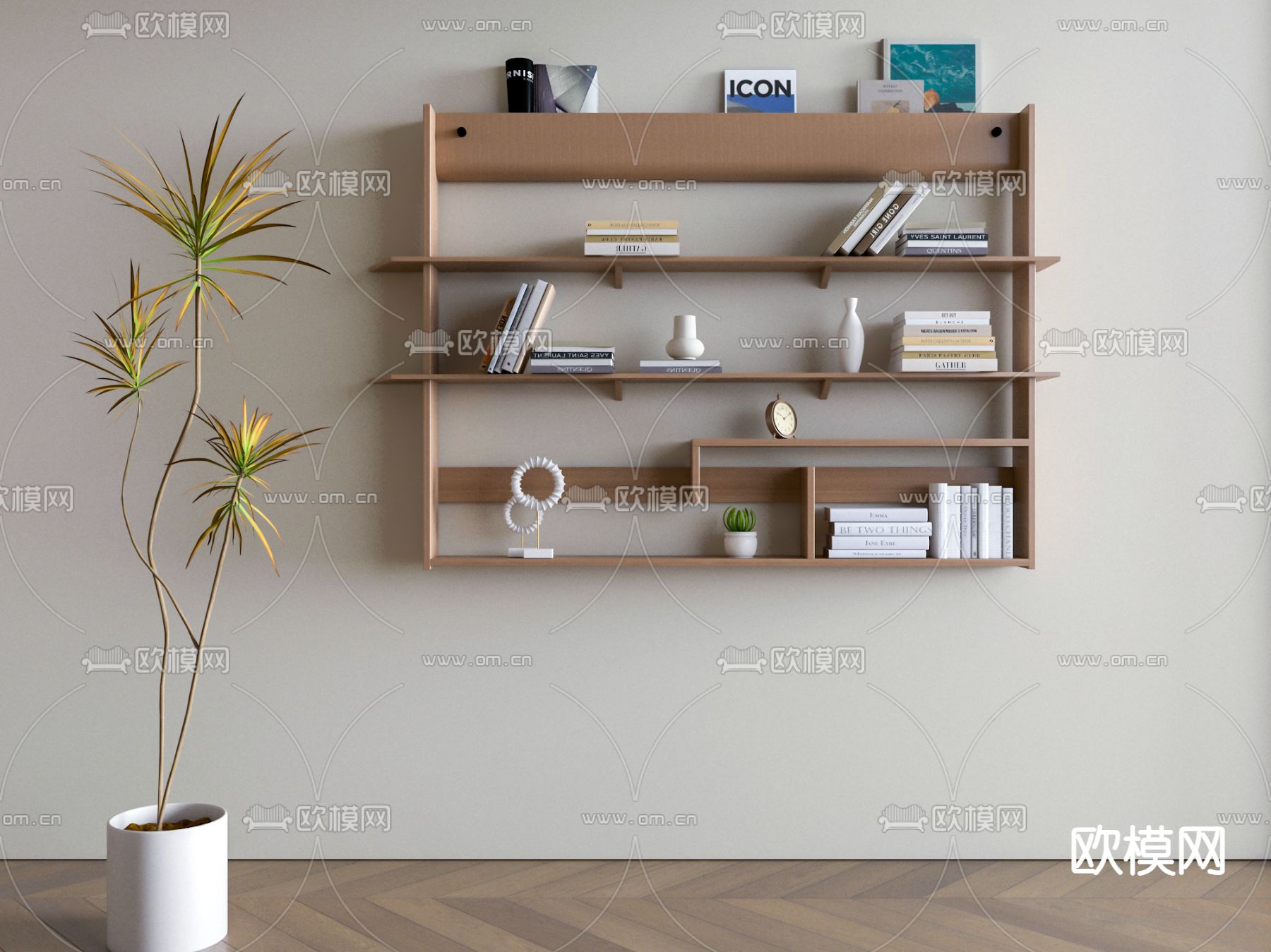 北欧壁挂 置物架3d模型下载