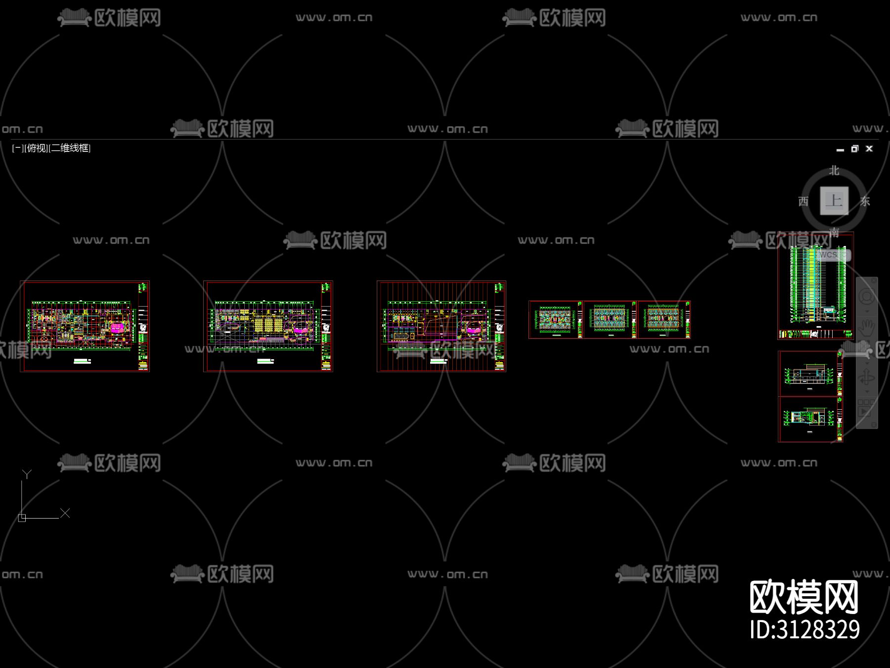 宴会厅 酒店cad平面图下载（渲染图4）