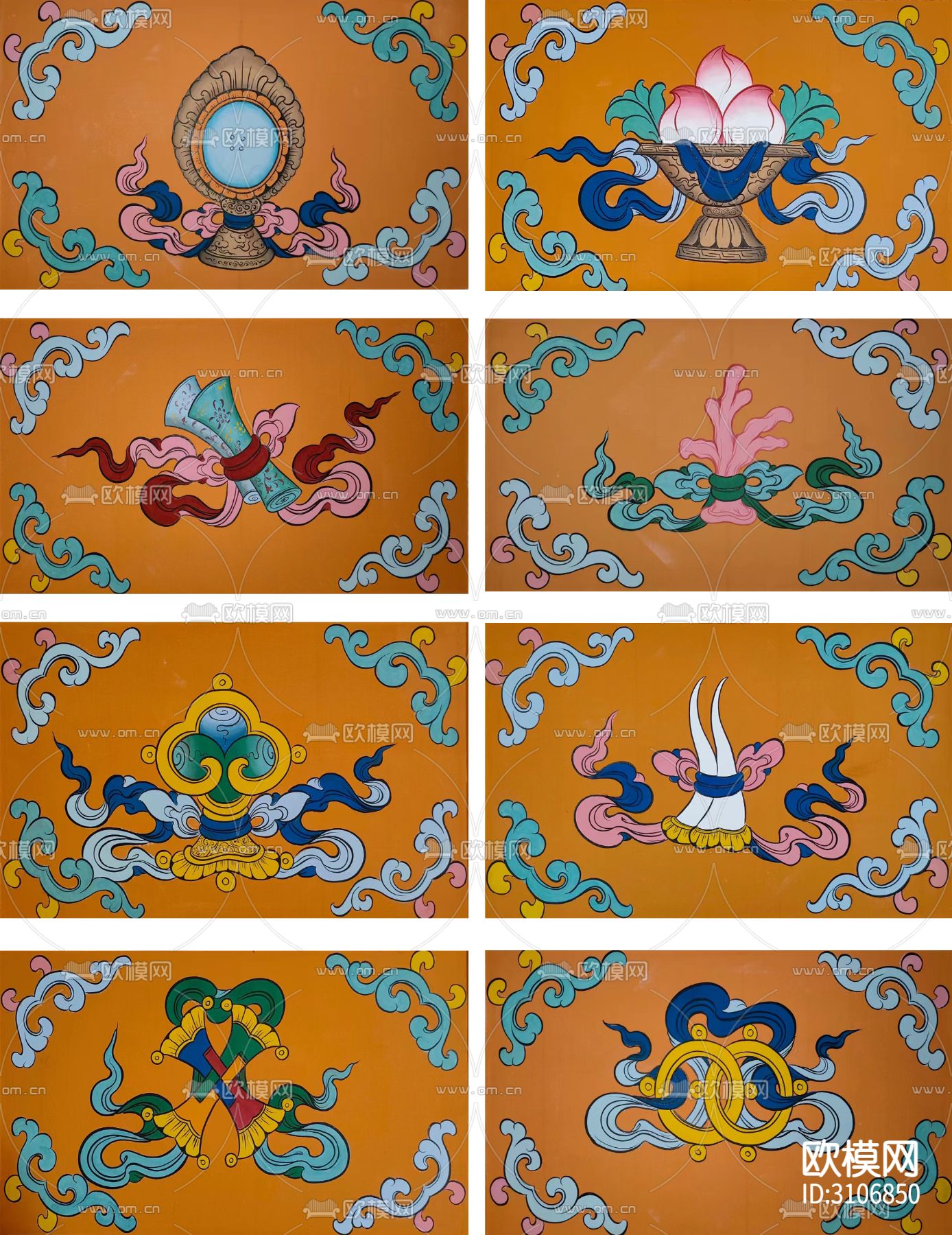 藏式民族风彩绘贴图下载