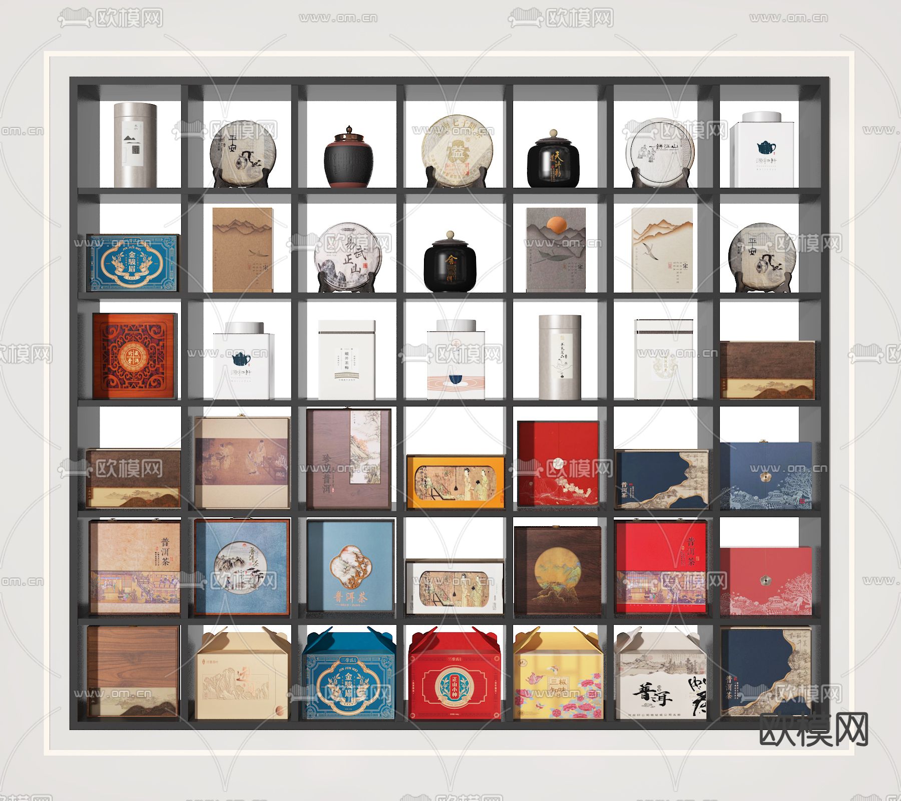 茶柜 茶叶盒 茶罐 茶盒su模型下载（渲染图2）