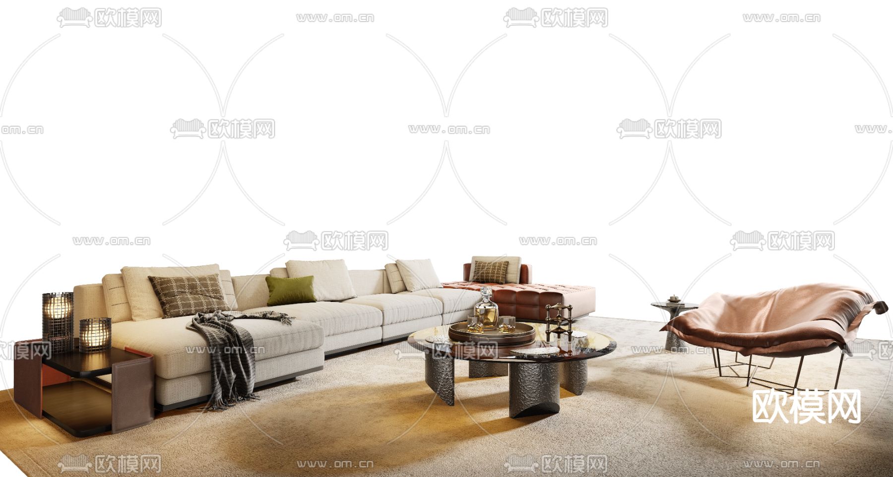 Minotti 米洛提 组合沙发3d模型下载