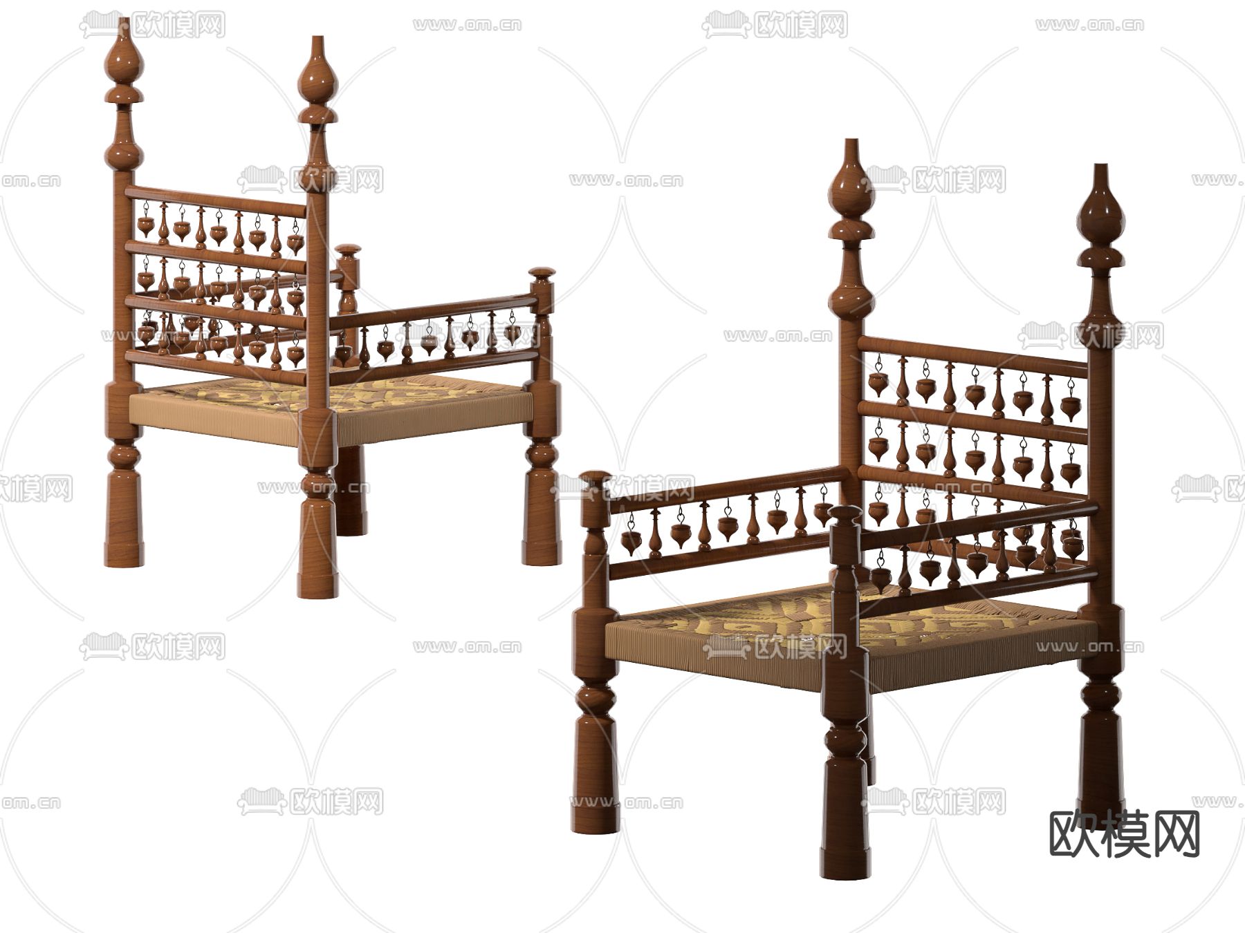 东南亚单椅 座椅3d模型下载