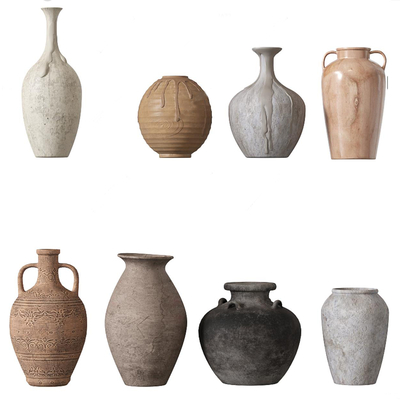  侘寂风陶瓷 器皿摆件su模型 