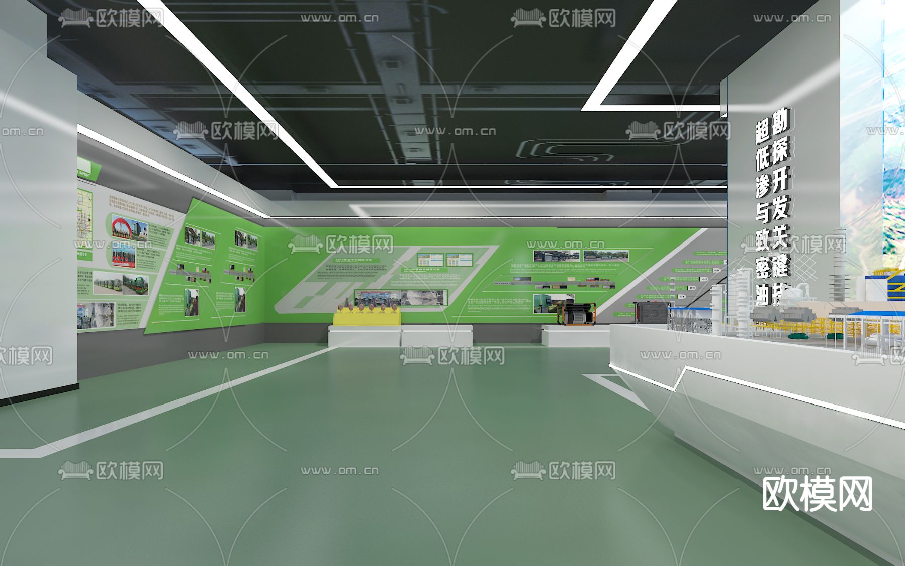 现代企业科技展厅su模型下载（渲染图3）