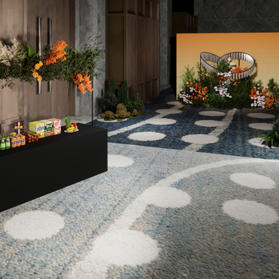  婚礼展示区su模型 