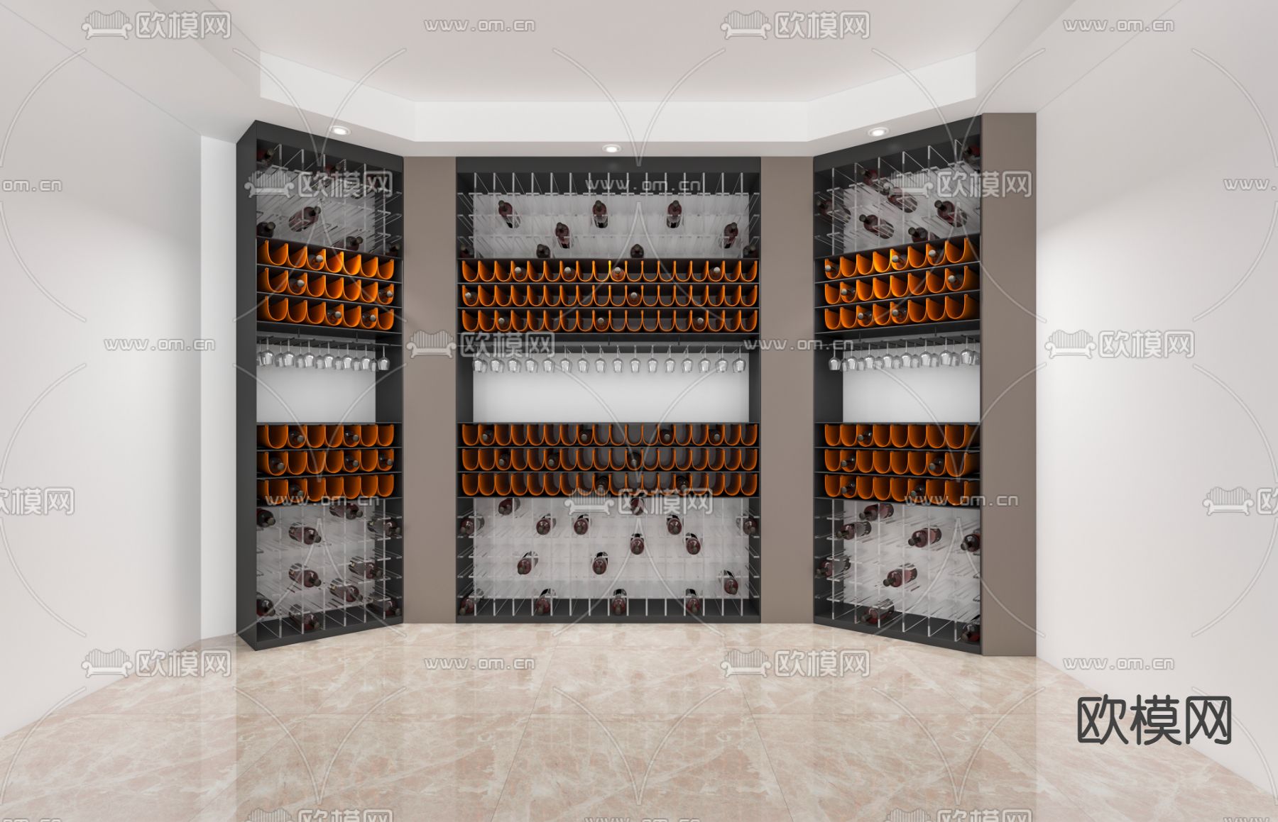 现代酒柜3d模型下载