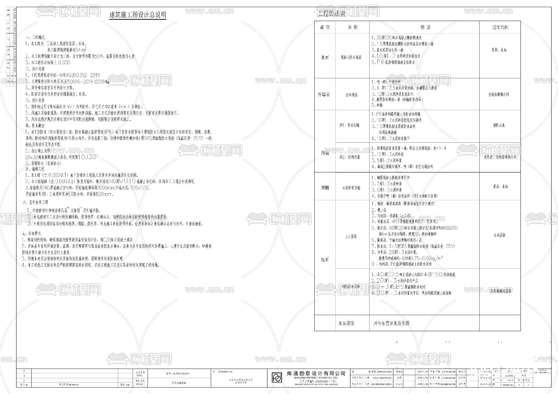 门窗 泵房建筑cad施工图下载（渲染图1）