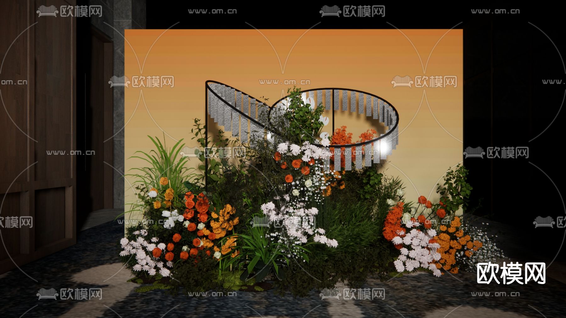 婚礼展示区su模型下载（渲染图1）