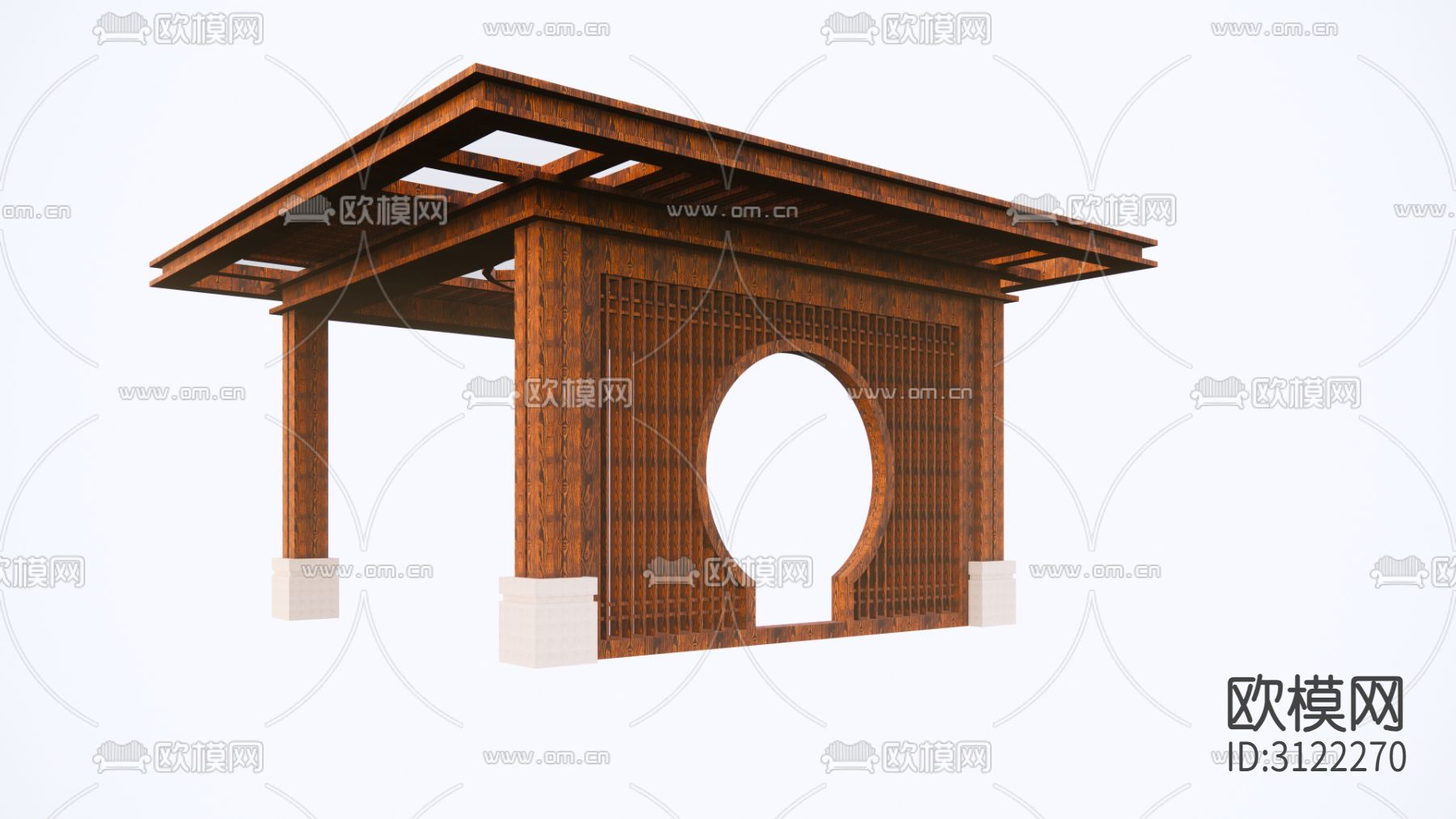木结构 铝板景观亭cad施工图下载（渲染图3）