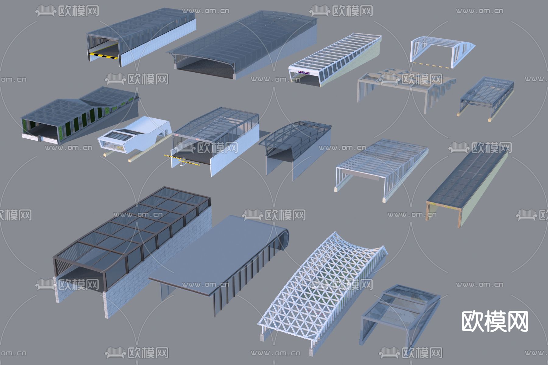 地下车库 停车场出入口3d模型下载