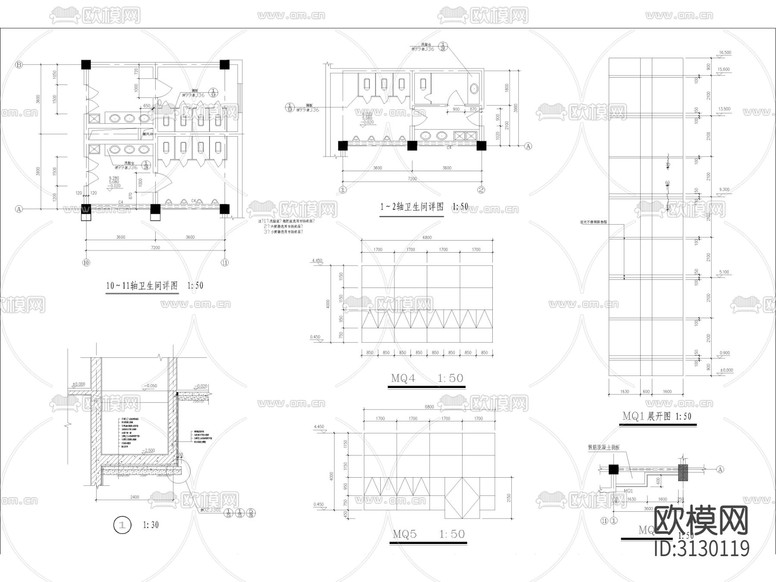 綜合樓建筑cad施工圖下載(渲染圖3)