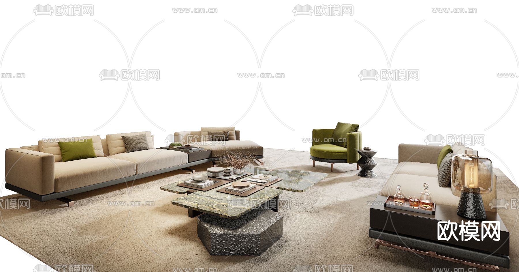 Minotti 米洛提 组合沙发3d模型下载