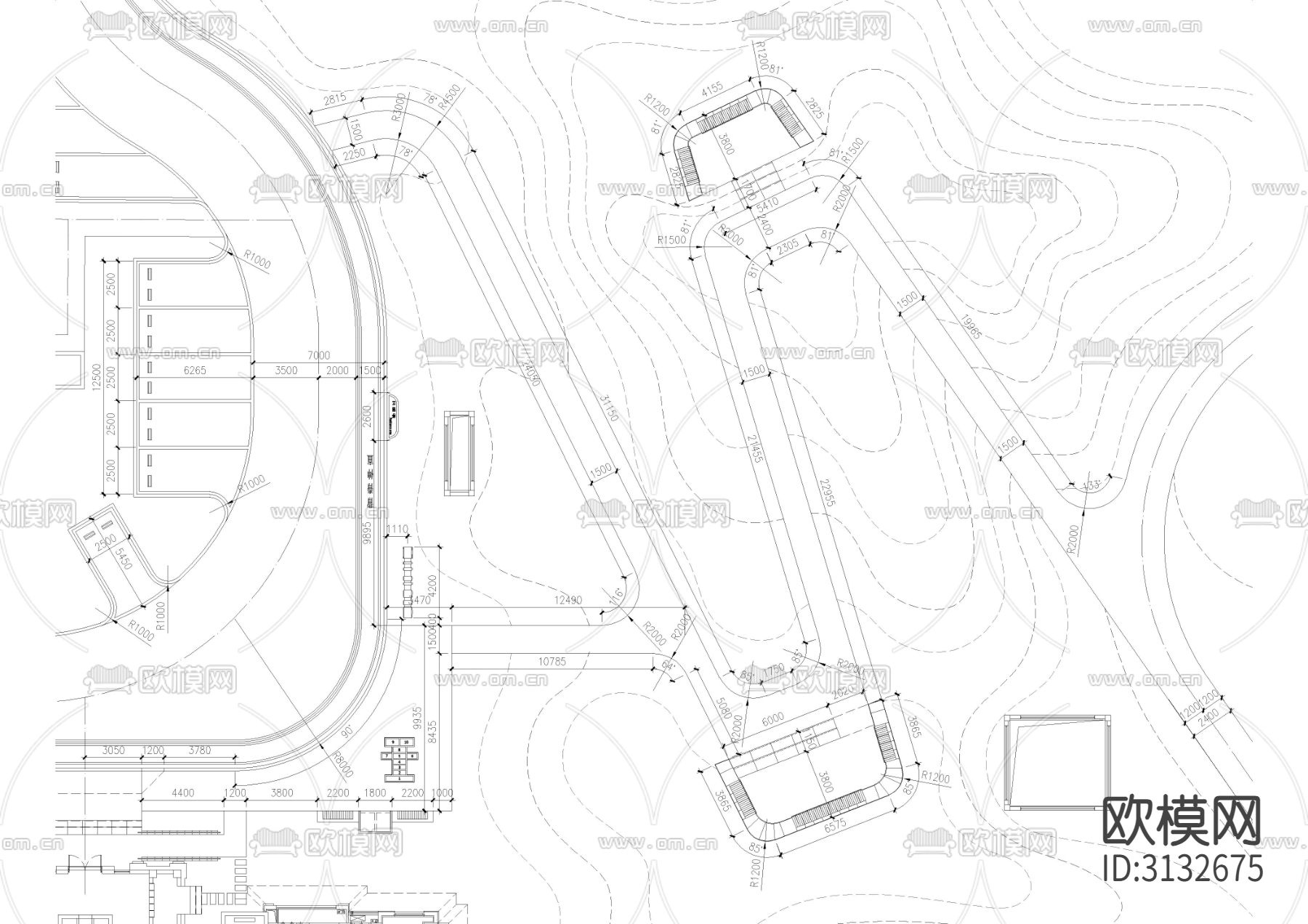 森林漫步道cad施工图下载（渲染图5）