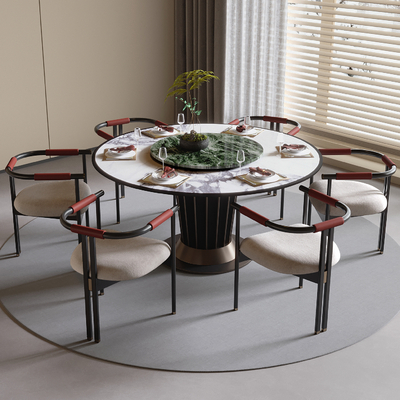 新中式餐桌椅su模型