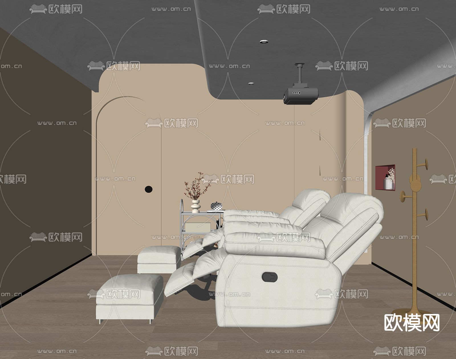 侘寂私人影院包厢su模型下载（渲染图1）