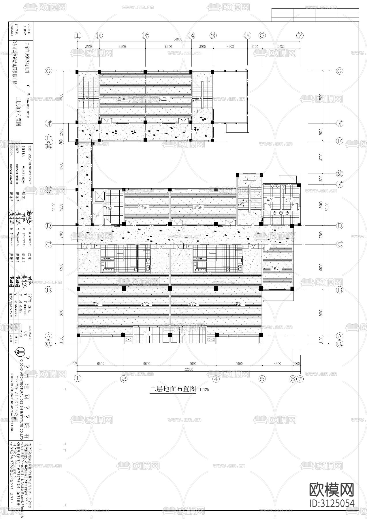 幼儿园 教学楼室内cad施工图下载（渲染图8）