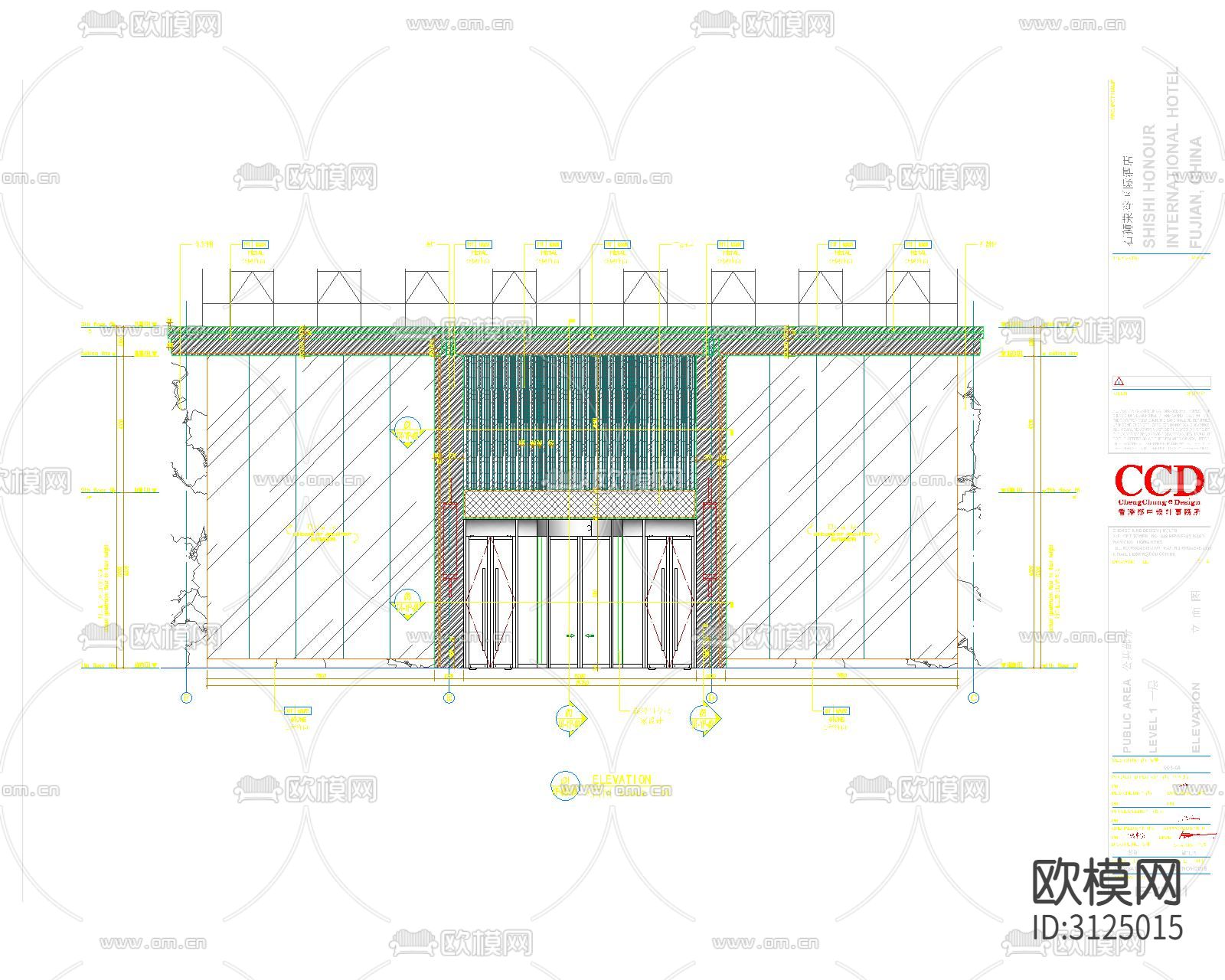 入户大堂cad节点大样图下载（渲染图2）
