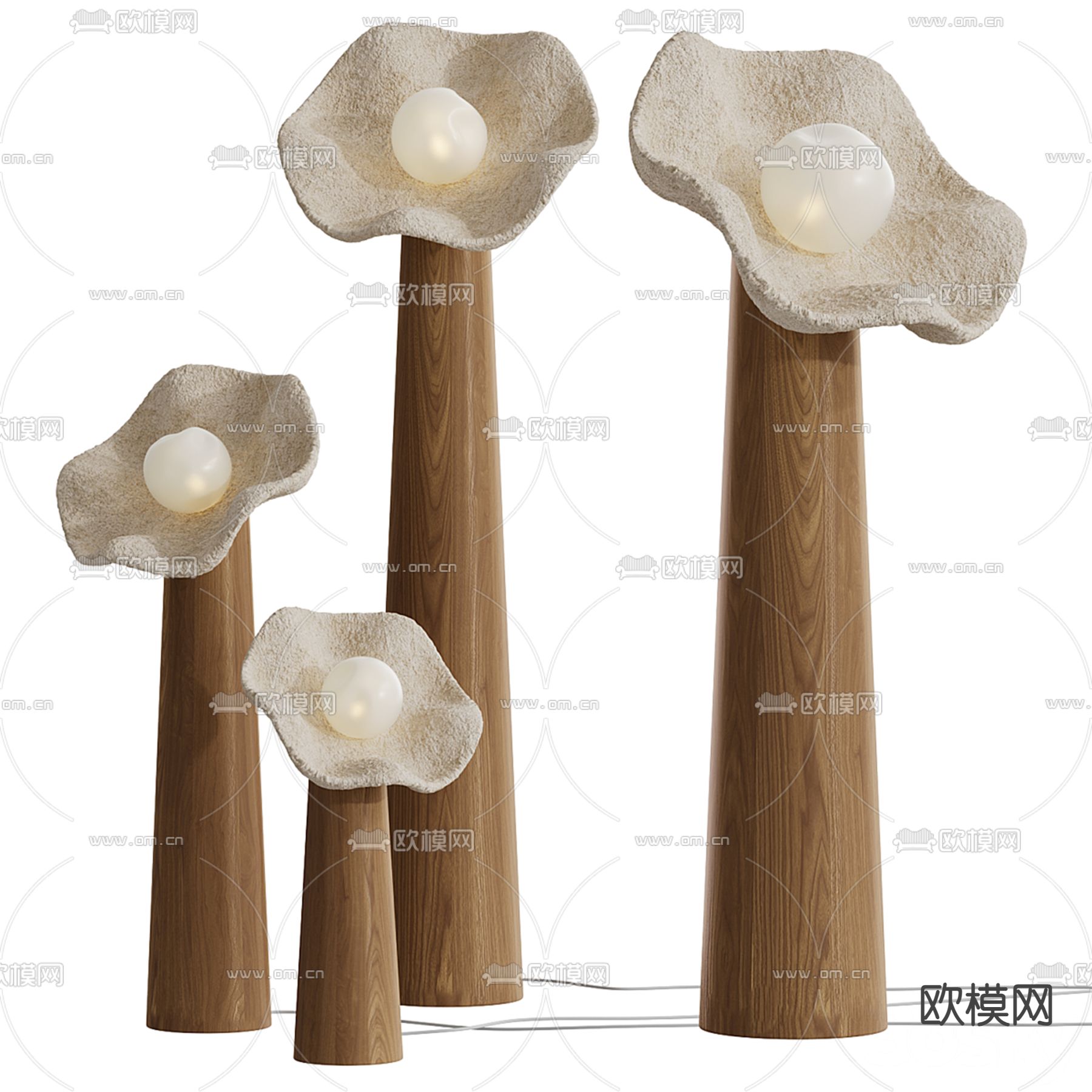 侘寂落地灯3d模型下载