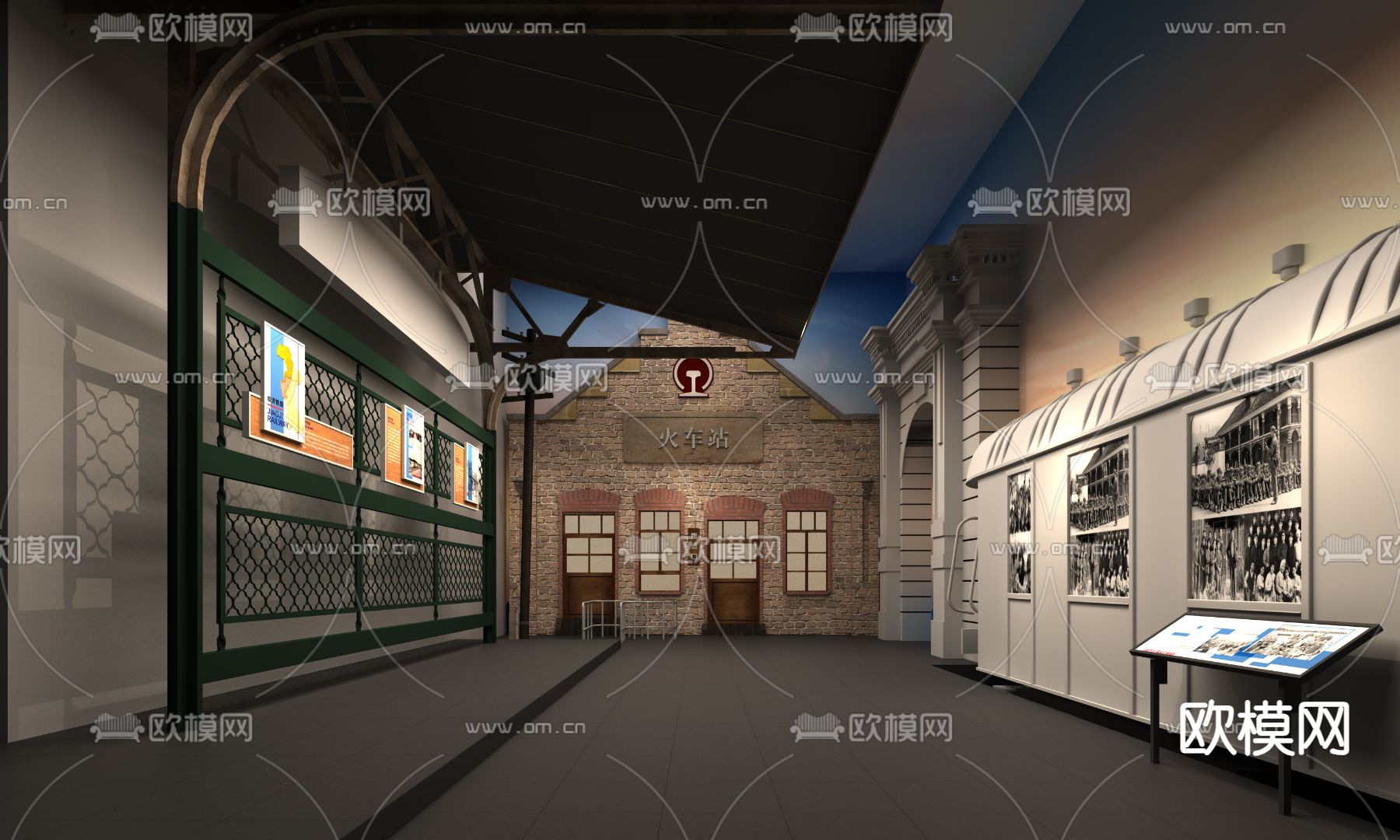 民国风展厅 序厅3d模型下载