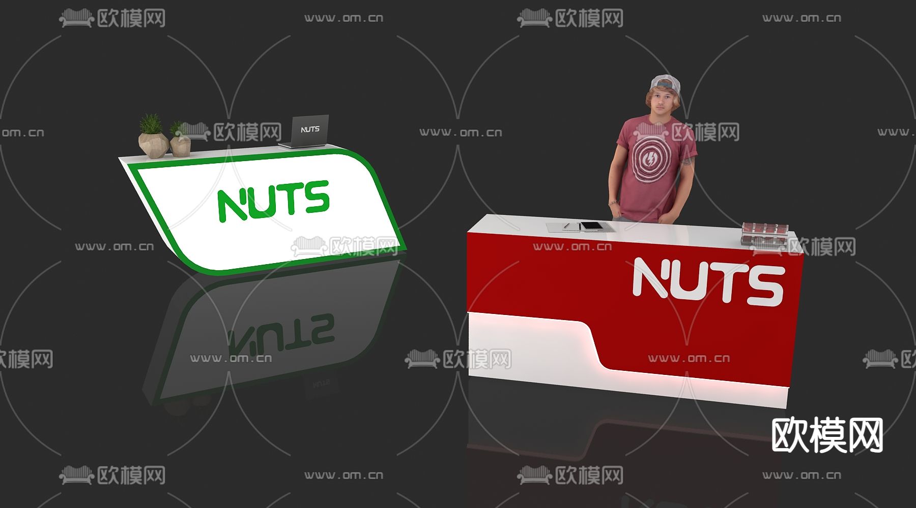 现代接待台 前台 服务台 咨询台3d模型下载