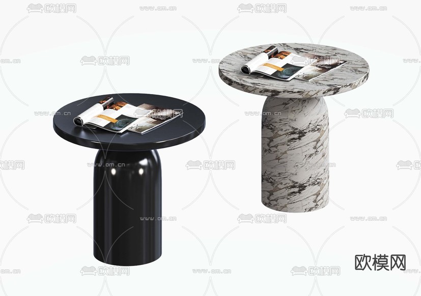 现代边几 角几 圆几3d模型下载