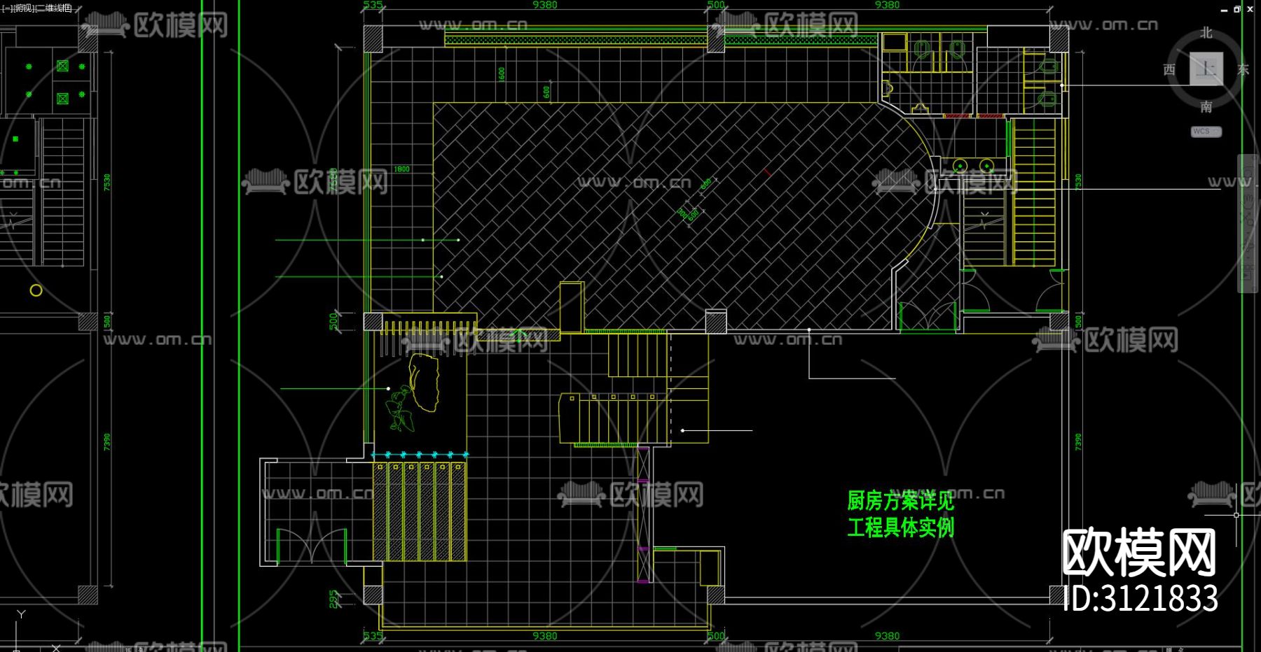港式茶餐厅 餐厅cad施工图下载（渲染图4）