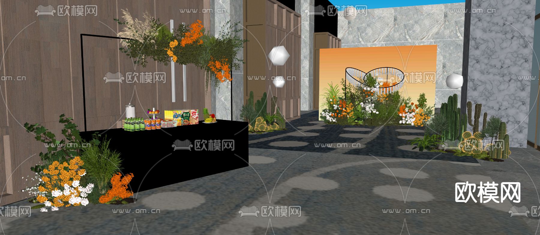 婚礼展示区su模型下载（渲染图4）