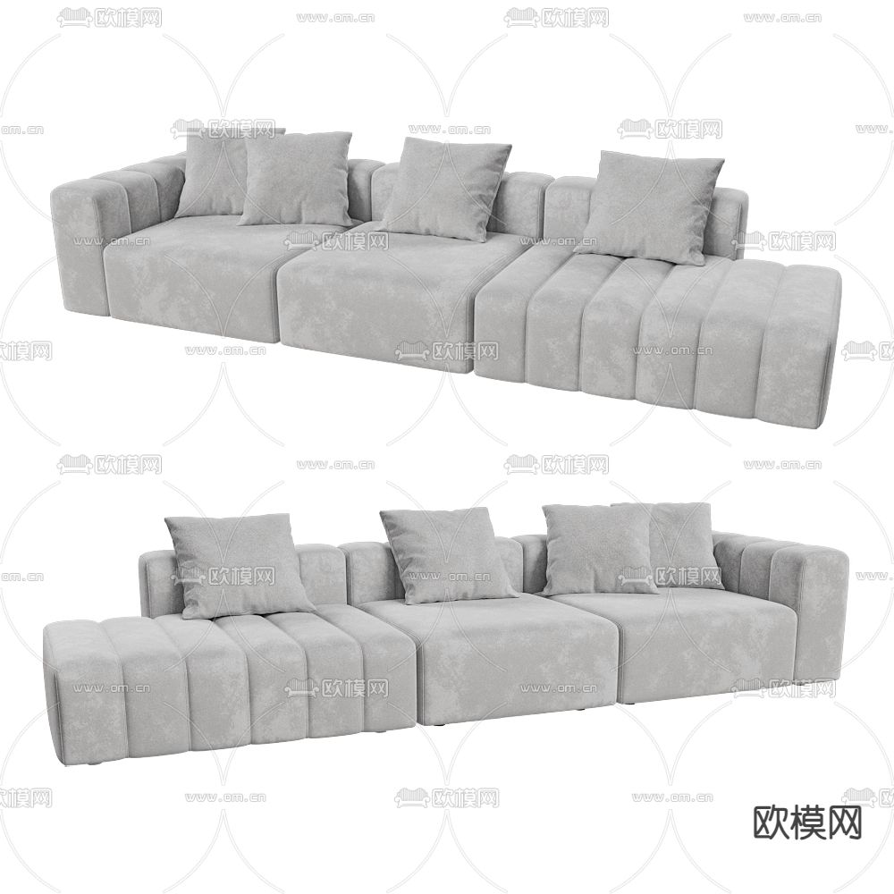 Beds one 三人沙发 软体沙发3d模型下载