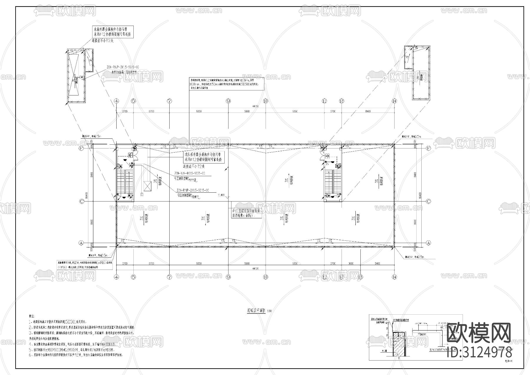 幼儿园电气cad施工图下载（渲染图10）