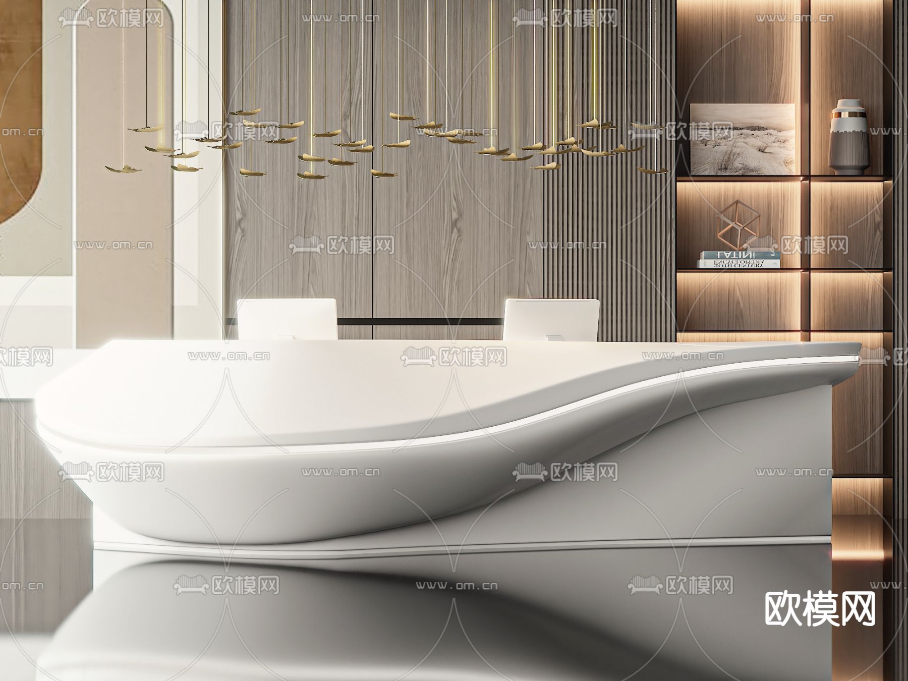 前台 服务台 接待台3d模型下载