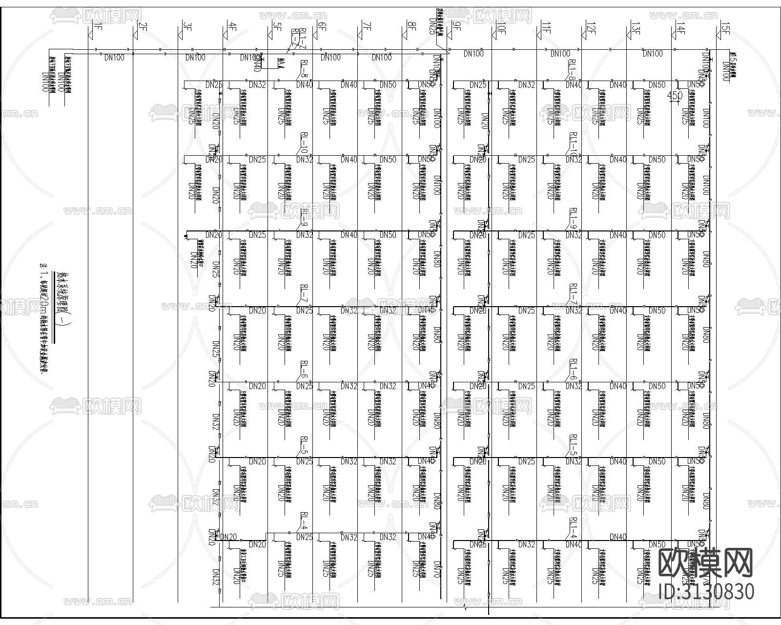 酒店给排水cad施工图下载（渲染图4）
