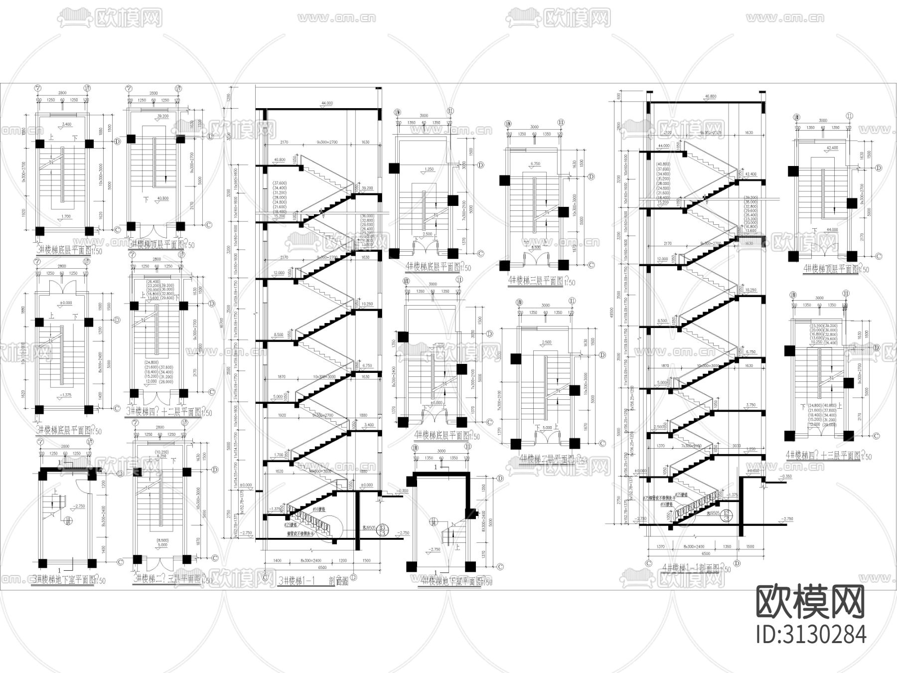 商业综合楼 办公楼cad施工图下载（渲染图3）