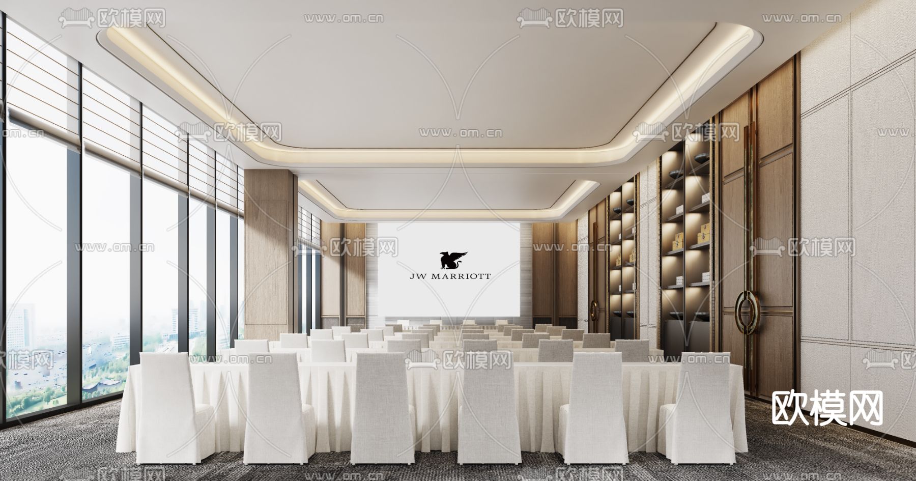 现代会议厅 报告厅3d模型下载