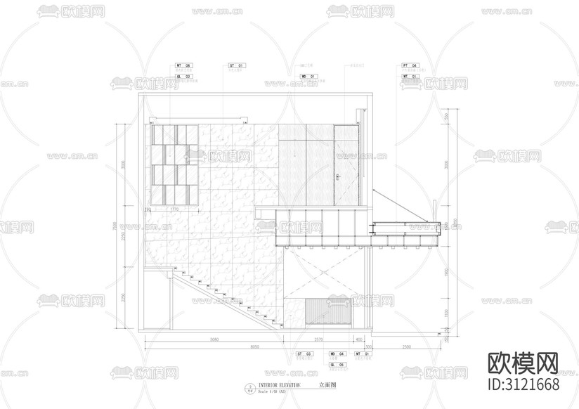 中餐厅 餐厅cad施工图-免费3dmax模型库-欧模网